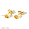 Wholesale Stainless Steel Flower Geometric Earrings Electroplated Light Luxury Fashion Style For Women