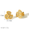 Wholesale Stainless Steel Flower Geometric Earrings Electroplated Light Luxury Fashion Style For Women