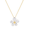 Wholesale Stainless Steel Flower Geometric Pendant Necklace With 18K Plating For Women