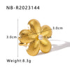 Wholesale Stainless Steel Flower Geometric Ring With 18K Furnace Vacuum Plating Opening Adjustable For Women