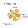 Wholesale Stainless Steel Flower Geometric Ring With 18K Furnace Vacuum Plating Opening Adjustable For Women