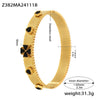 Wholesale Stainless Steel Flower Inlaid Zircon Czech Glass Buckle Gear Geometry Style Electroplated Bracelet