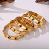 Wholesale Stainless Steel Flower Inlaid Zircon Czech Glass Buckle Gear Geometry Style Electroplated Bracelet