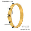 Wholesale Stainless Steel Flower Inlaid Zircon Czech Glass Buckle Gear Geometry Style Electroplated Bracelet