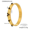 Wholesale Stainless Steel Flower Inlaid Zircon Czech Glass Buckle Gear Geometry Style Electroplated Bracelet