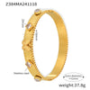 Wholesale Stainless Steel Flower Inlaid Zircon Czech Glass Buckle Gear Geometry Style Electroplated Bracelet