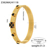 Wholesale Stainless Steel Flower Inlaid Zircon Czech Glass Buckle Gear Geometry Style Electroplated Bracelet