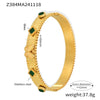 Wholesale Stainless Steel Flower Inlaid Zircon Czech Glass Buckle Gear Geometry Style Electroplated Bracelet