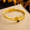 Wholesale Stainless Steel Flower Jewelry Bracelet Gold Plated Fashion Design
