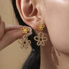 Wholesale Stainless Steel Flower Jewelry Set With Electroplating For Women Necklace Bracelet Ring Earrings Elegant Design