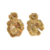 Wholesale Stainless Steel Flower Leafshaped Carved Electroplated Women's Earrings