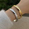 Wholesale Stainless Steel Flower Open Plain Rhombus Bracelet With Goldplated Electroplating Simple And Fashionable