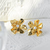 Wholesale Stainless Steel Flower Open Ring For Women Electroplated Heavy Industry Style