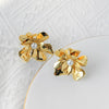 Wholesale Stainless Steel Flower Open Ring For Women Electroplated Heavy Industry Style