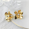 Wholesale Stainless Steel Flower Open Ring For Women Electroplated Heavy Industry Style