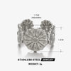 Wholesale Stainless Steel Flower Open Ring With Electroplating Retro And Fashion Style For Women