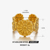 Wholesale Stainless Steel Flower Open Ring With Electroplating Retro And Fashion Style For Women