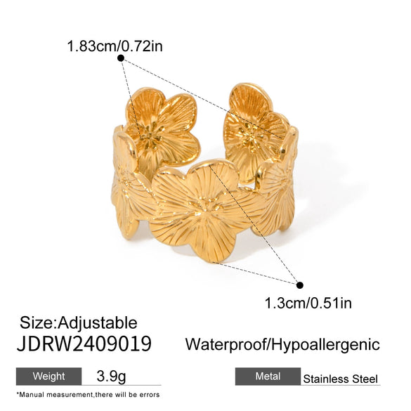 Wholesale Stainless Steel Flower Opening Bracelet With Electroplating Natural Style Hand Jewelry