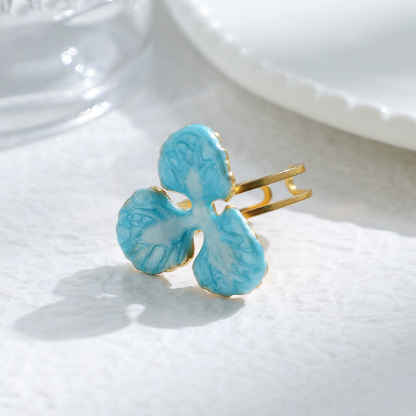 Wholesale Stainless Steel Flower Opening Ring With Electroplating Treatment