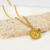 Wholesale Stainless Steel Flower Pattern Electroplated Pendant Necklace Unisex Jewelry