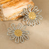 Wholesale Stainless Steel Flower Pattern Electroplated Women's Earrings