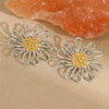 Wholesale Stainless Steel Flower Pattern Electroplated Women's Earrings