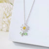 Wholesale Stainless Steel Flower Patterned Electroplated Mixed Gemstone Inlay Sunflower Pendant Necklace For Women