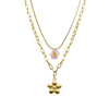 Wholesale Stainless Steel Flower Pendant Clavicle Necklace Minimalist Retro Style