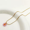 Wholesale Stainless Steel Flower Pendant Clavicle Necklace Minimalist Retro Style