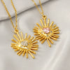 Wholesale Stainless Steel Flower Pendant Necklace With Electroplating For Women