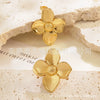 Wholesale Stainless Steel Flower Petal Earrings Retro Holiday Style Personality Stamping