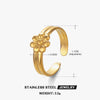 Wholesale Stainless Steel Flower Ring For Women Electroplated French Retro Style