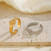 Wholesale Stainless Steel Flower Ring For Women Electroplated French Retro Style