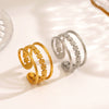 Wholesale Stainless Steel Flower Ring For Women Electroplated Simple Retro Highgrade Light Luxury Style