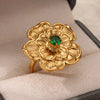 Wholesale Stainless Steel Flower Ring Retro Elegant Style Electroplated