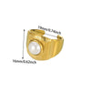 Wholesale Stainless Steel Flower Ring With Colored Zircon 18 Gold Plated Light Luxury Style