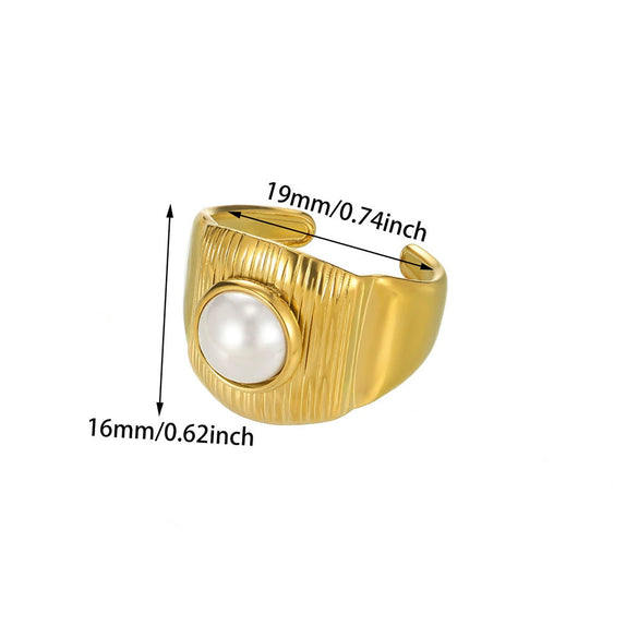 Wholesale Stainless Steel Flower Ring With Colored Zircon 18 Gold Plated Light Luxury Style