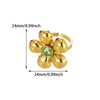 Wholesale Stainless Steel Flower Ring With Colored Zircon 18 Gold Plated Light Luxury Style