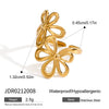 Wholesale Stainless Steel Flower Ring With Exaggerate Design And 18K Gold Plated Electroplating For Women