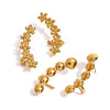 Wholesale Stainless Steel Flower Round Earrings For Women Simple Style Electroplated