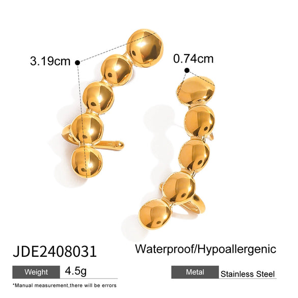 Wholesale Stainless Steel Flower Round Earrings For Women Simple Style Electroplated