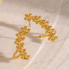 Wholesale Stainless Steel Flower Round Earrings For Women Simple Style Electroplated