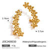 Wholesale Stainless Steel Flower Round Earrings For Women Simple Style Electroplated