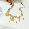 Wholesale Stainless Steel Flower Round Retro Electroplated Women's Bracelet