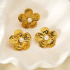 Wholesale Stainless Steel Flower Shape Jewelry Set 18K Gold Plated For Women
