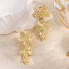 Wholesale Stainless Steel Flower Shaped Goldplated Polish Earrings For Women