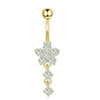 Wholesale Stainless Steel Flowershaped Belly Button Ring With Electroplating And Multicolor Zircon Jewelry