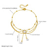 Wholesale Stainless Steel Flowershaped Pearl Shell Tassel Chain Multilayer Jewelry Anklet For Women