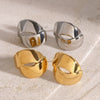 Wholesale Stainless Steel Folding Staggered Wide Geometric Earrings With 18K Gold Electroplating For Women