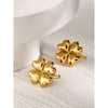 Wholesale Stainless Steel Four Leaf Clover Earrings With Electroplating Plant Flower Style Unisex